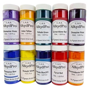 10 x 50ml Mix Colors Dry Pigment Set