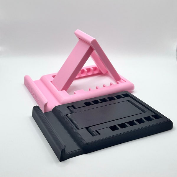 Adjustable phone stand for desk - personalizable - iphone holder - ipad holder - multiple colors - Portable Stand - With Grip Pads