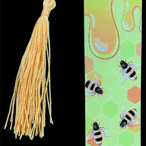 Honey Bee Bookmark – Metal Sublimated Bookmark with Tassel – Hunnie Bee Gift for Bee Lovers, Readers, and Nature Fans