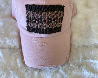 Pink Trendy Baseball Trucker Hat with Kilim Turkish patch