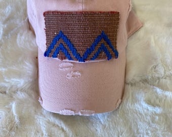 Pink Trendy Baseball Trucker Hat with Kilim Turkish patch