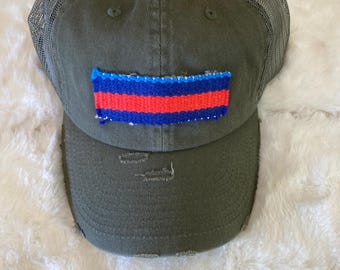 Olive Trendy Baseball Trucker Hat with Kilim Turkish patch
