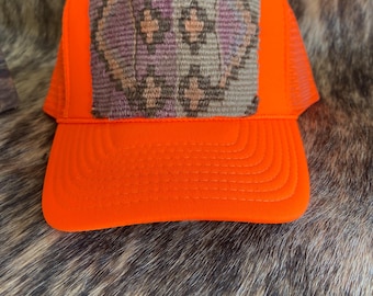 Trendy Trucker Hat with Kilim Turkish patch