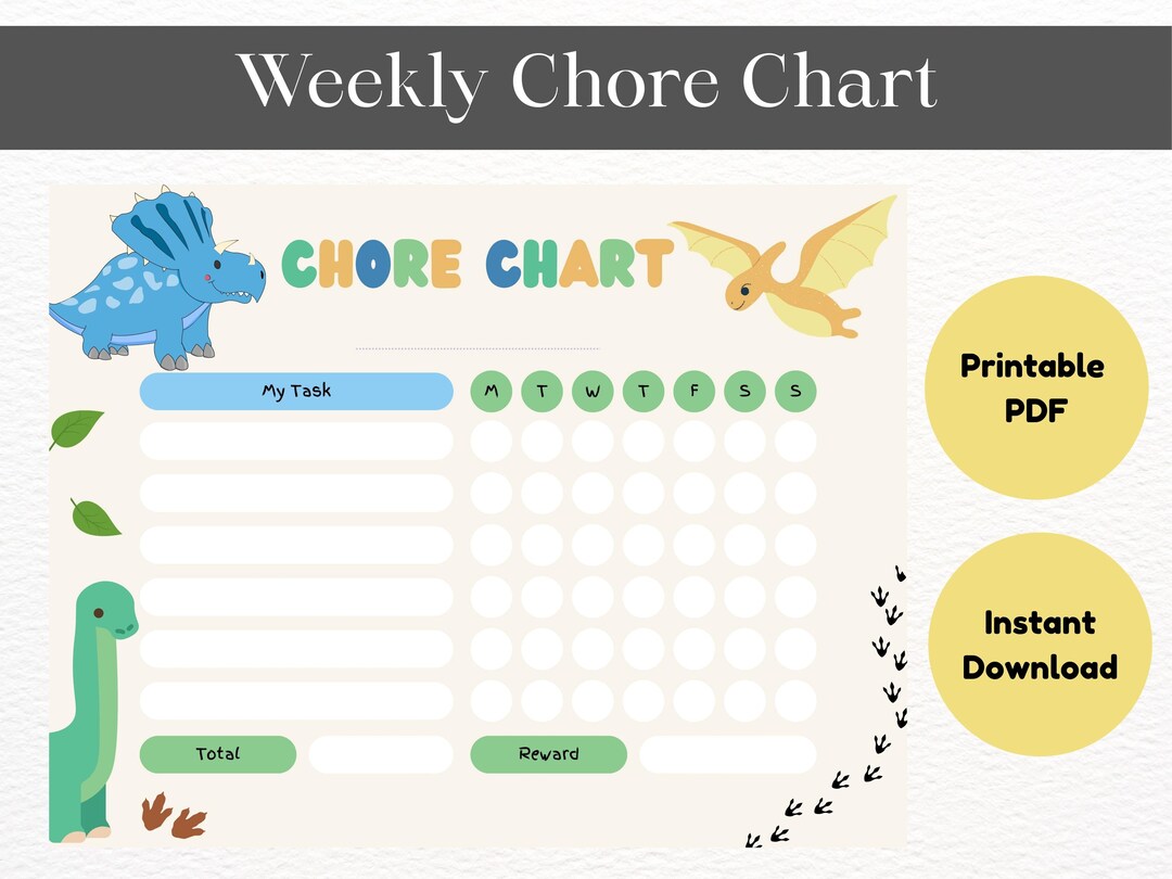 Chore Chart, bearbeitbares Color Chart, druckbares Color Chart ...