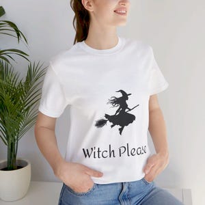 Witch Please - Halloween T-Shirt - Flying Witch on Broom Graphic Tee
