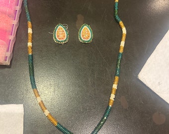 Beaded Lanyard and Earring set