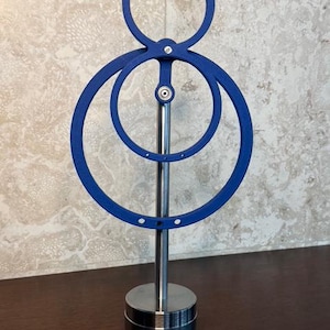 Free Standing "8-ball" Double Ring Pendulum Kinetic Sculpture
