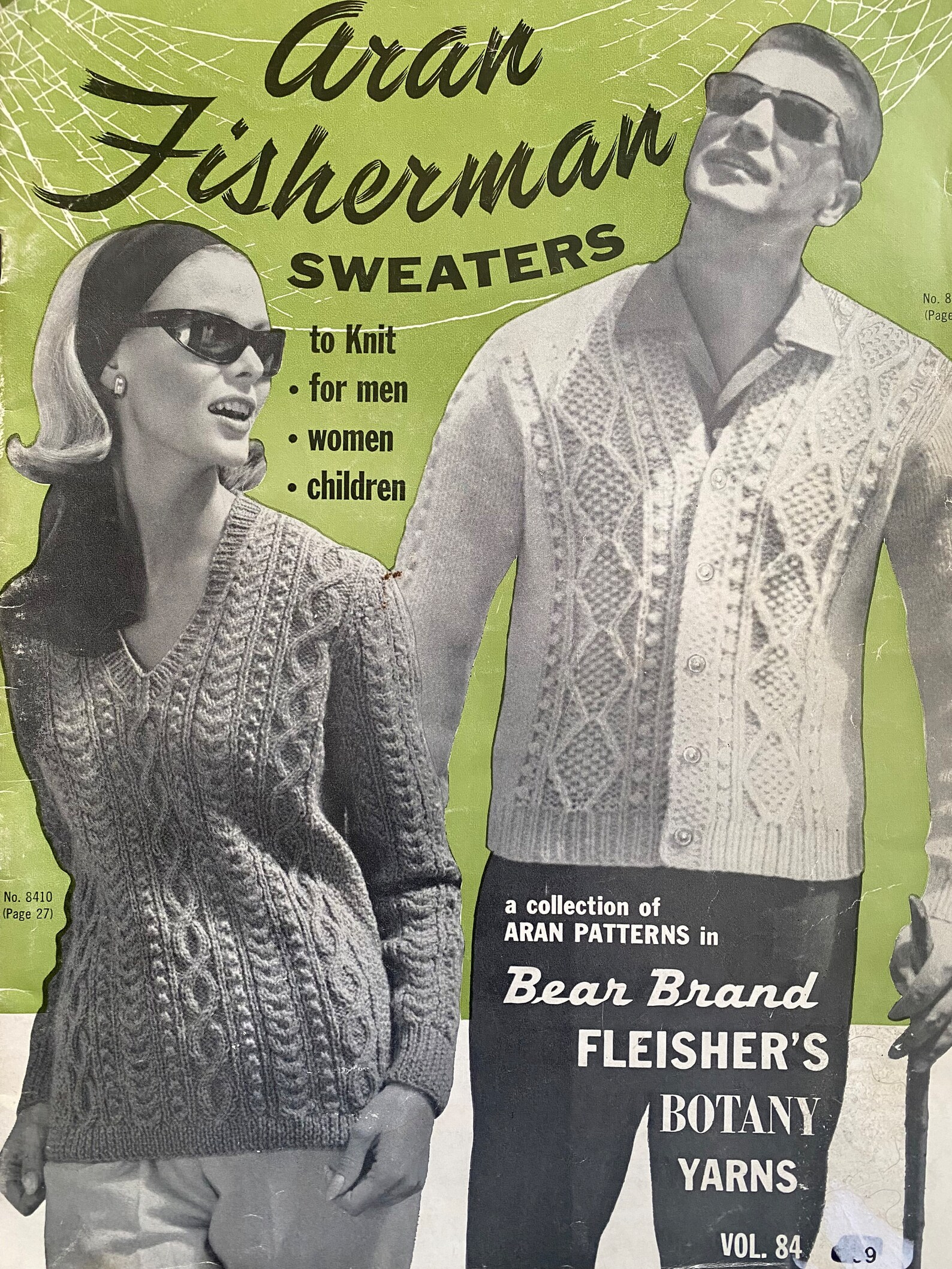 0099~knit aran FISHERMAN coat with fabric belt
