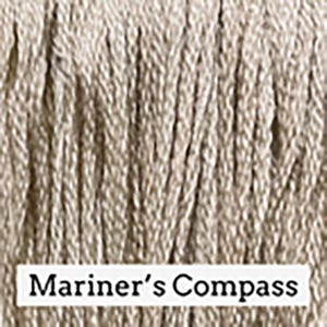 May include: Close-up of a bundle of beige-colored macrame cord. The cord is tightly woven with a textured appearance. The text "Mariner's Compass" is displayed in a white rectangle at the bottom of the image.