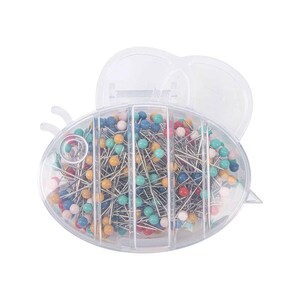 Lori Holt of Bee in my Bonnet for Riley Blake Designs Applique Pretty Pins™, Colorful Pins, Plastic Bee Container, Quilting Pins, Sewing Pin