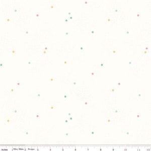 Tissu en coton pour courtepointe Marguerite : imprimé pastel vintage par Flamingo Toes