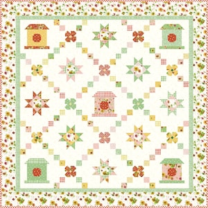 Melody Lane Quilt Kit: Sunflower Whispers Floral Fabric, 73&quot; x 73&quot;
