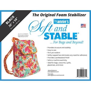 ByAnnie Soft and Stable – 36" x 58" – Black - The Stabilizer for Bags, Purses & Craft Projects