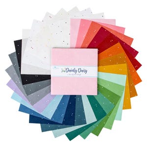 Superposition de tissu Dainty Daisy : carrés prédécoupés de 25 cm (10 po.), motifs Riley Blake