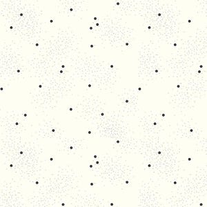 Tissu en coton matelassé marguerite : imprimé floral noir et blanc, Riley Blake Designs