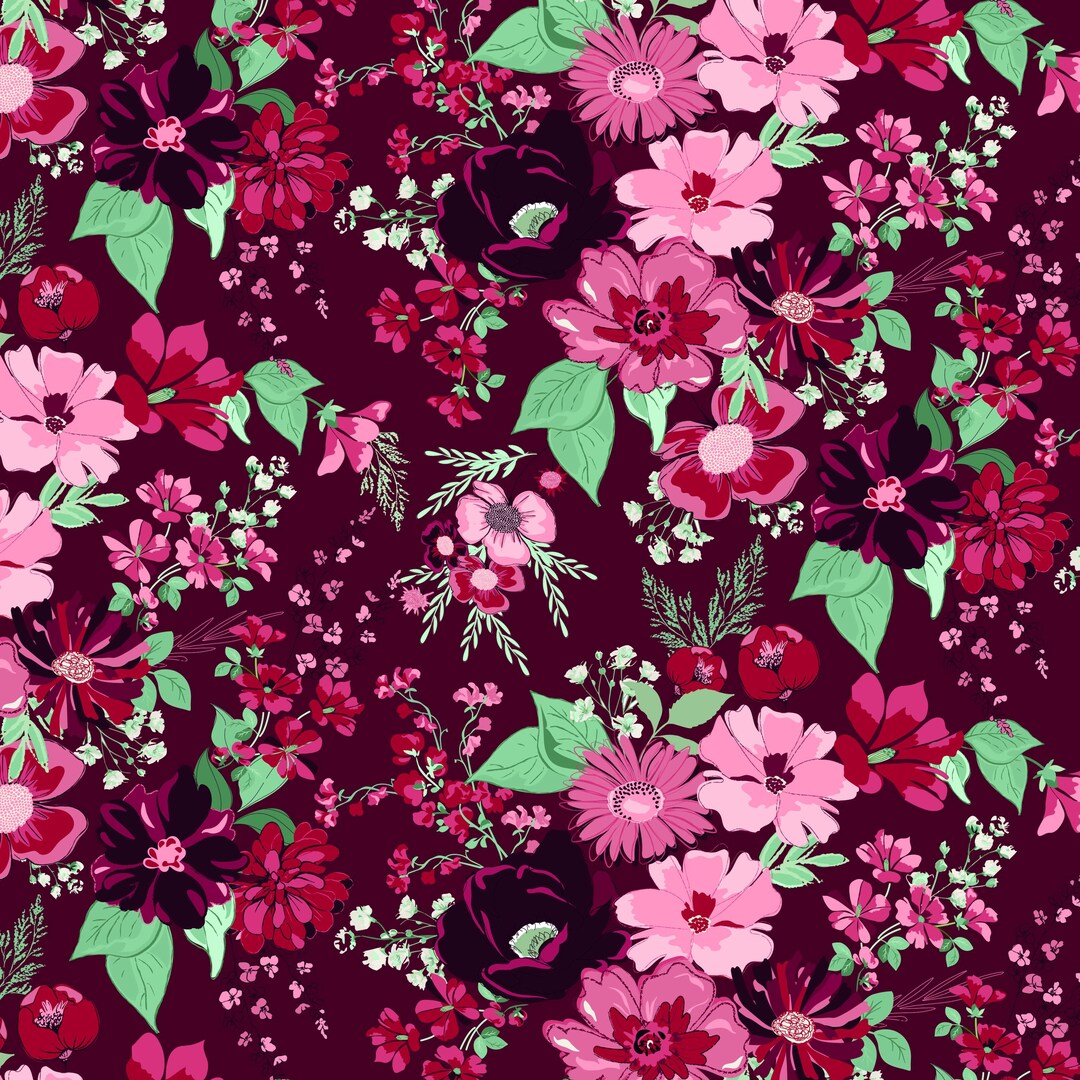 Love You Always – Main Burgundy by Sandy Gervais for Riley Blake ...