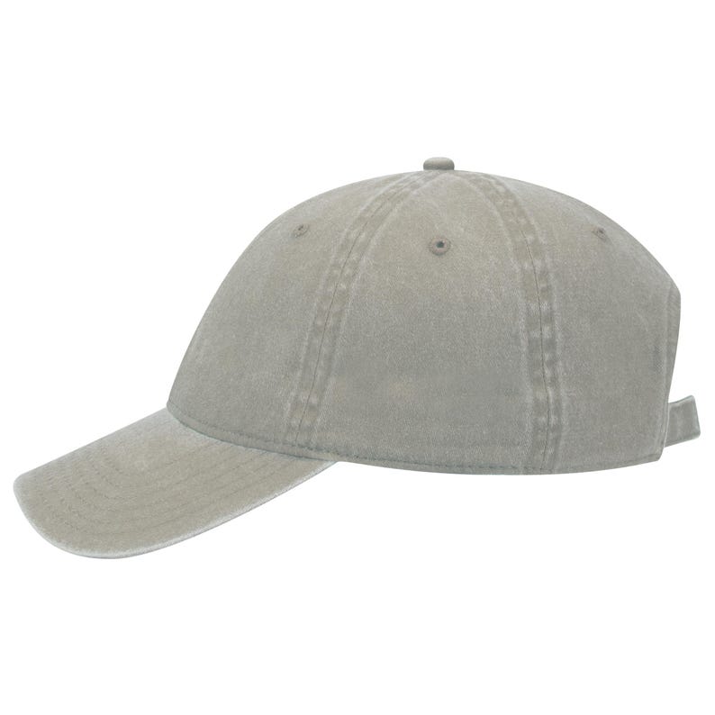 May include: A light gray baseball cap with a curved brim. The cap is made of a soft, textured fabric.