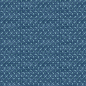 May include: A seamless pattern with a repeating design of small, light blue four-leaf clover shapes on a dark blue background.