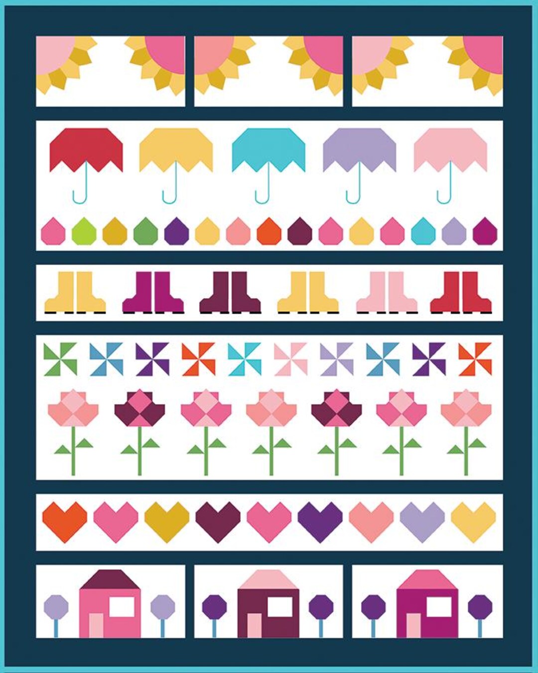 Singing in the Rain Row Quilt Kit by Beverly Mccullough Flamingo Toes ...