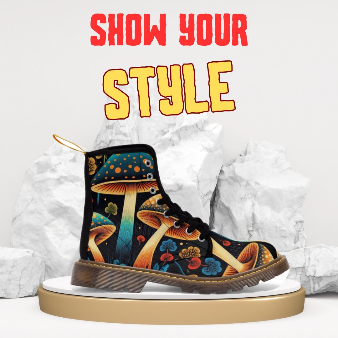 Goblincore Mushroom Boots Granola Girl Wildflower Shoes Etsy