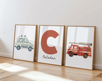 Travel Nursery Prints: Hot Air Balloon, Airplane, Car