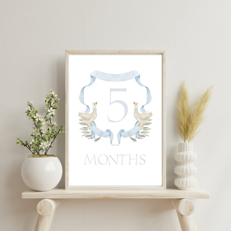 Grandmillenial Blue Crest Baby Milestone Cards - Capture Your Boy's ...
