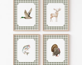 Hunting Nursery Prints: Duck, Turkey, Deer & Fish