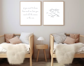 If You Want To Know How Much We Love You - Ocean Theme Nursery Sign