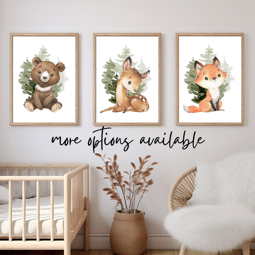 Woodland Nursery Decor Set | Forest Animal Prints Digital Download ...
