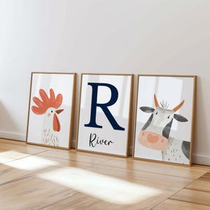 Farm Nursery Prints, Whimsical Farm Animal Decor for Kids’ Rooms, Ideal Nursery Wall Art Set, Perfect Gift for Baby Shower, DIGITAL DOWNLOAD