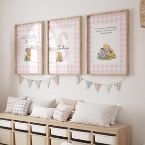 Winnie-the-Pooh Nursery Print: Custom Name, Vintage Bear Art (Digital Download)