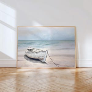 Sailboat Painting, Vintage Seascape Print, Instant Download, Printable Wall Art