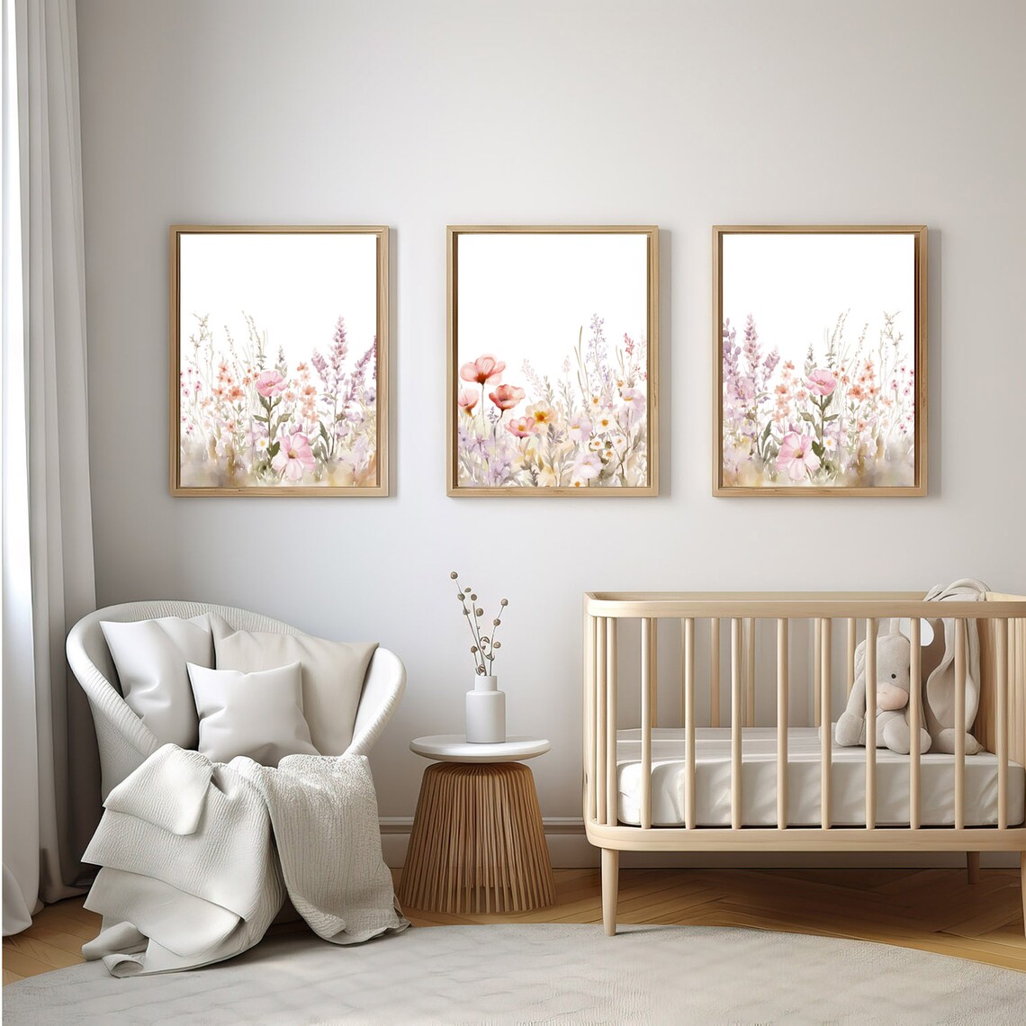 Wildflower Nursery Print: Boho Floral Wall Art - Etsy