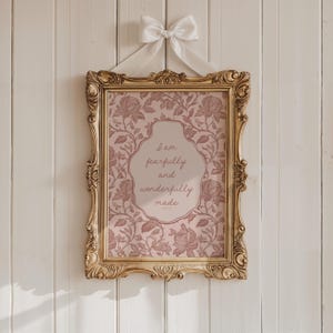 Christian Nursery Wall Art | Fearfully and Wonderfully Made | Psalm 139:14 Bible Verse Print | Vintage Scripture Decor | Digital Download
