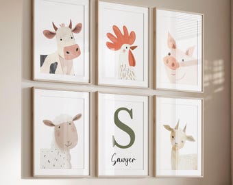 Bauernhof Tiere Kinderzimmer Drucke, Kinderzimmer Dekor