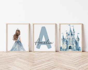 Prinzessin Kinderzimmer Dekoration: Aquarell Schloss Kunstdruck (Digitaler Download)