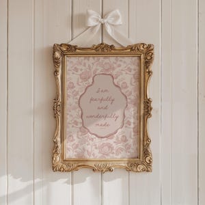 Christian Nursery Wall Art | Fearfully and Wonderfully Made | Psalm 139:14 Bible Verse Print | Vintage Scripture Decor | Digital Download