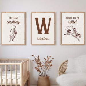 Impressões personalizadas de cowboy para berçário, arte de parede para impressão de quarto de menino, cowboy ocidental, presente perfeito para recém-nascido, DOWNLOAD DIGITAL