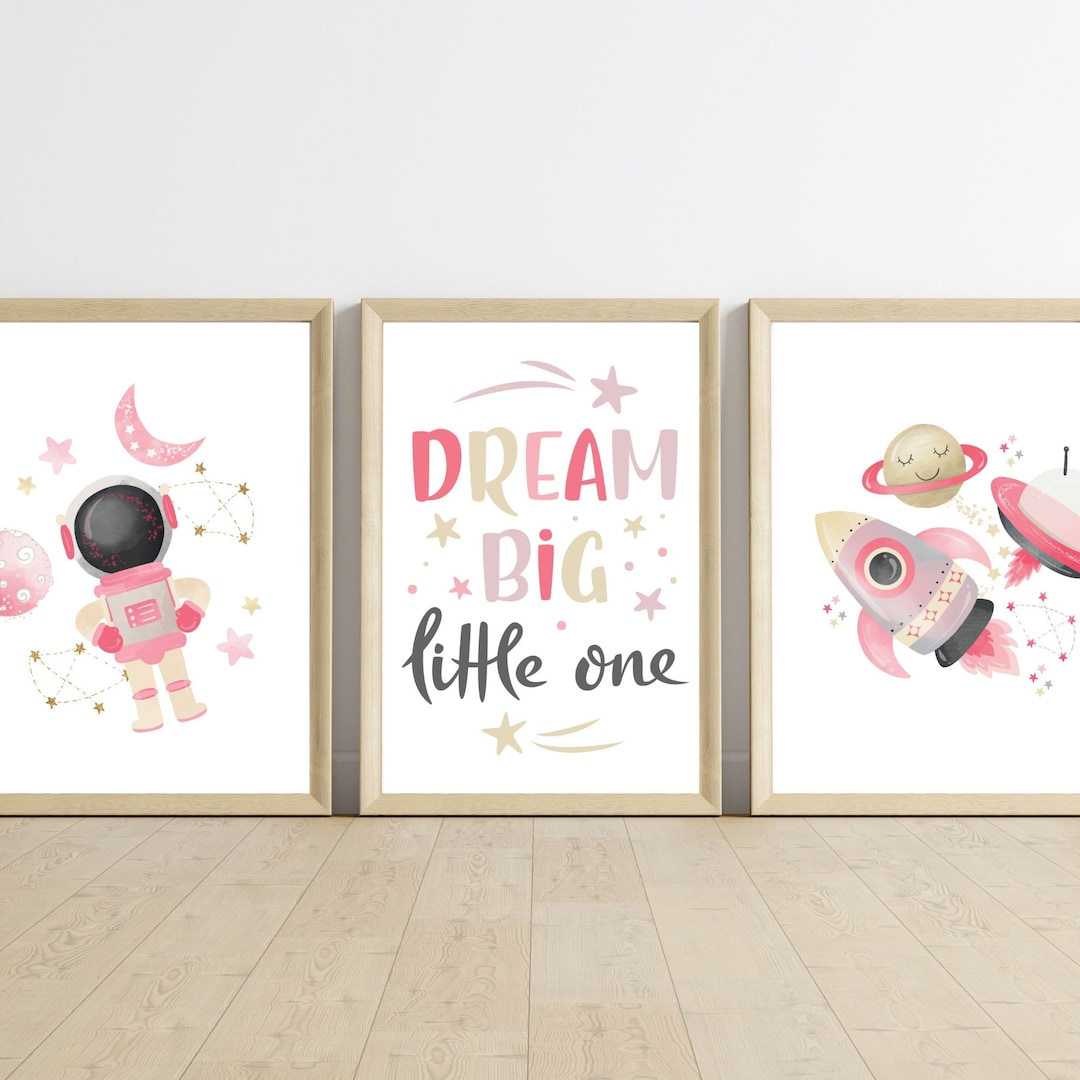 Astronaut Nursery Wall Art - Space-themed Prints for Kids' Room ...