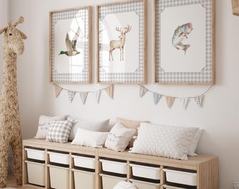 Kinderzimmer Motive: Stockente Ente, Reh, Angeln
