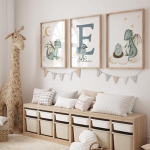 Fairytale Baby Dragon Prints, Celestial & Mythical Creatures Nursery Wall Art, DIY Printable Decor for Baby Room, Digital Download