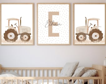 Personalisierte Bauernhof Kinderzimmer Drucke: Rustikale Traktor Wand Dekor