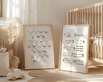 Vehicles ABC Print: Transport Alphabet Wall Art