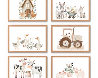 Farm Animal Nursery Prints: Rustic Barnyard Decor