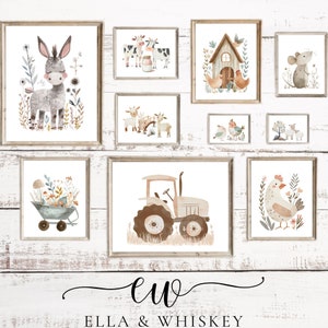 Barnyard & Farmhouse Instant Download Prints - Rustic Wall Decor, Vintage Style Nursery Art for New Parents, Set of 10, Digital Downloads