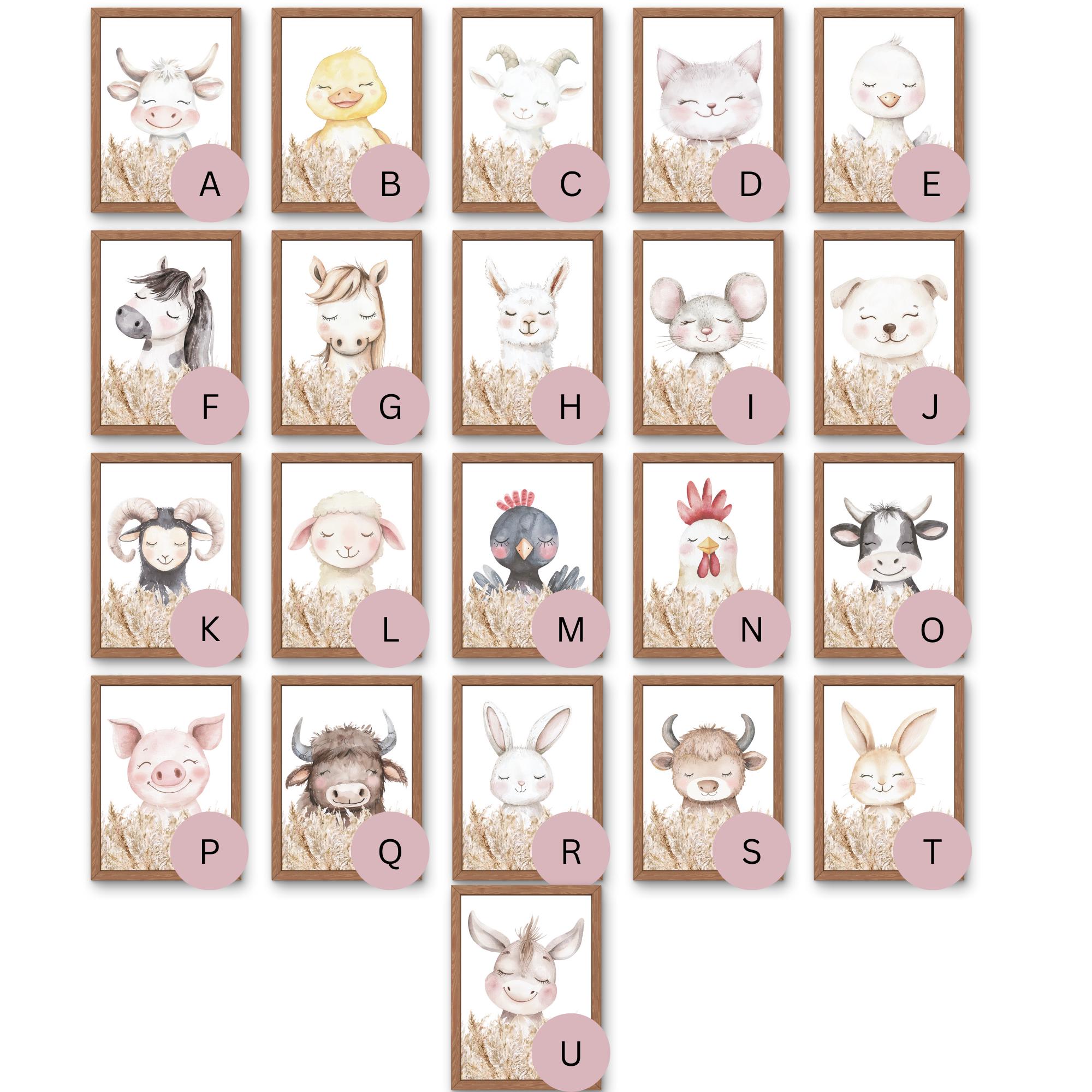 Farm Animal Nursery Prints, Set of 3, Kids Room Decor - Etsy