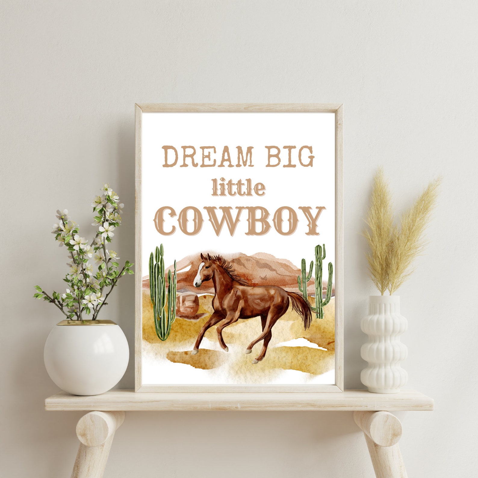 Western Cowboy Theme, Nursery Wall Decor, Dream Big Little Cowboy ...