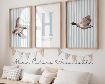 Duck Nursery Prints: Mallard Duck, Personalized Name Poster