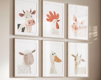 Bauernhof Tiere Kinderzimmer Drucke, Kinderzimmer Wanddeko