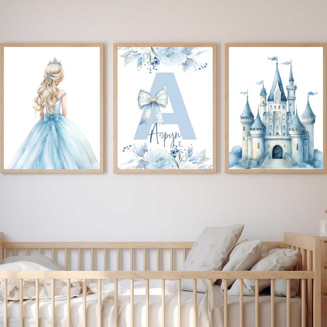 Custom Little Princess Nursery Prints, Watercolor Blonde Princess ...